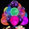 66PCS Glow Balloons Assorted, 12"" UV Neon Party Latex Balloons Moon Stars Fluorescent Balloons for Birthday Wedding Glow Party Supplies, Medium